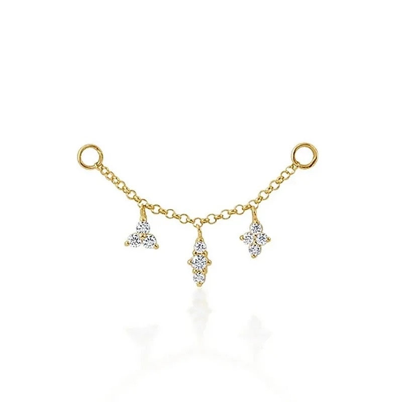 triple details earring chain