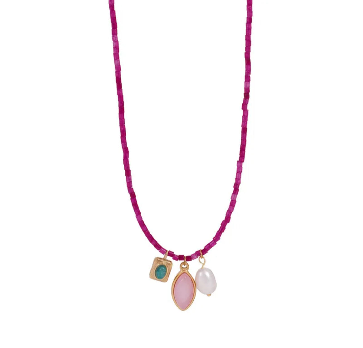 lilac & fuchsia necklace