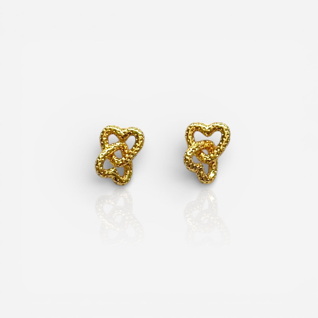 double hearts studs