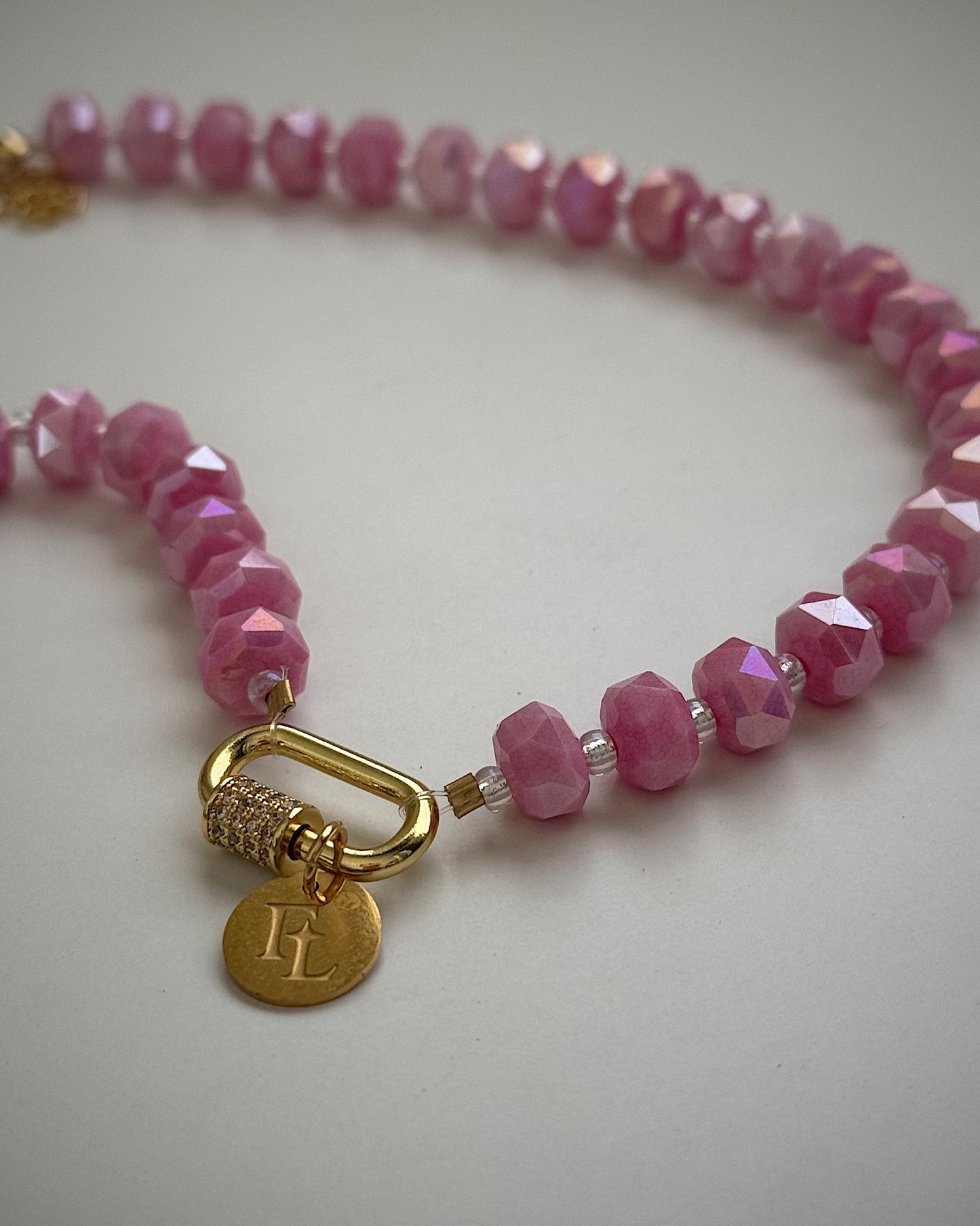 pink beaded necklace