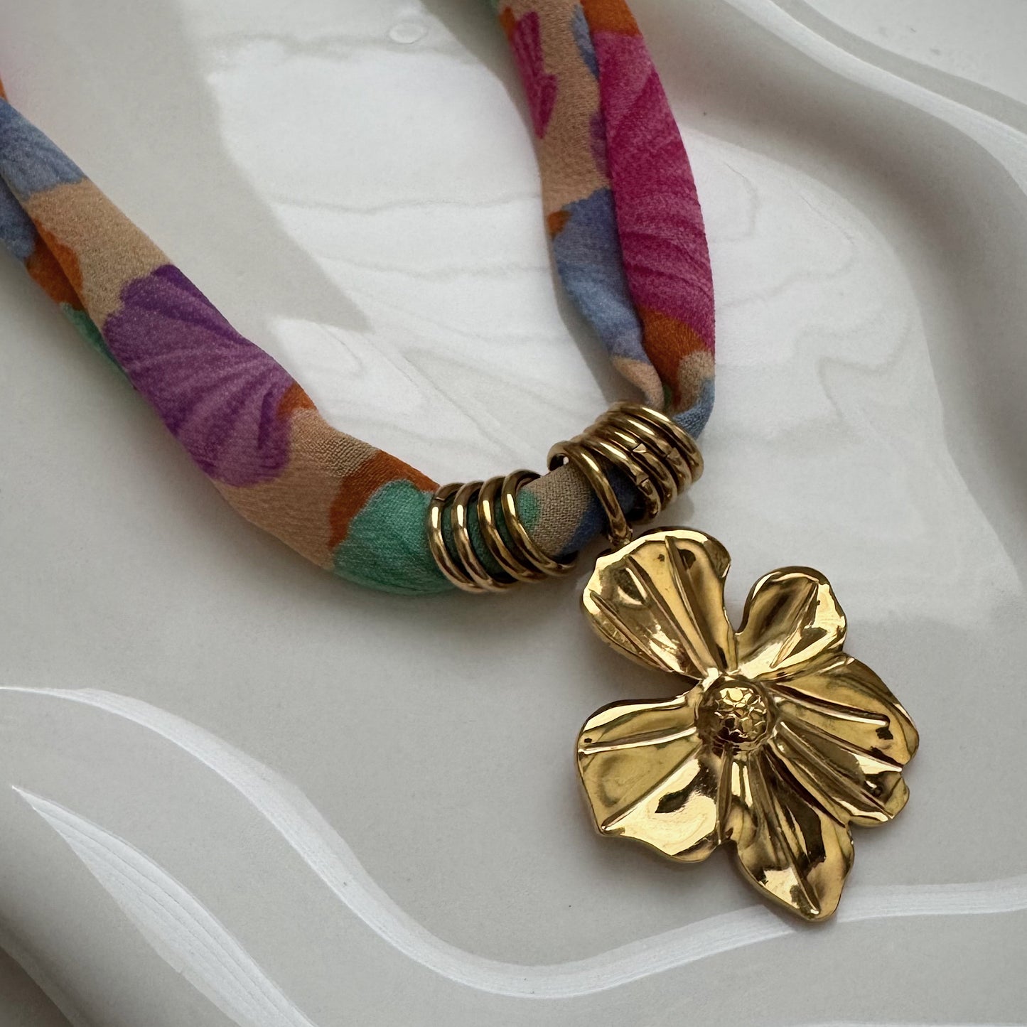 floral cord necklace