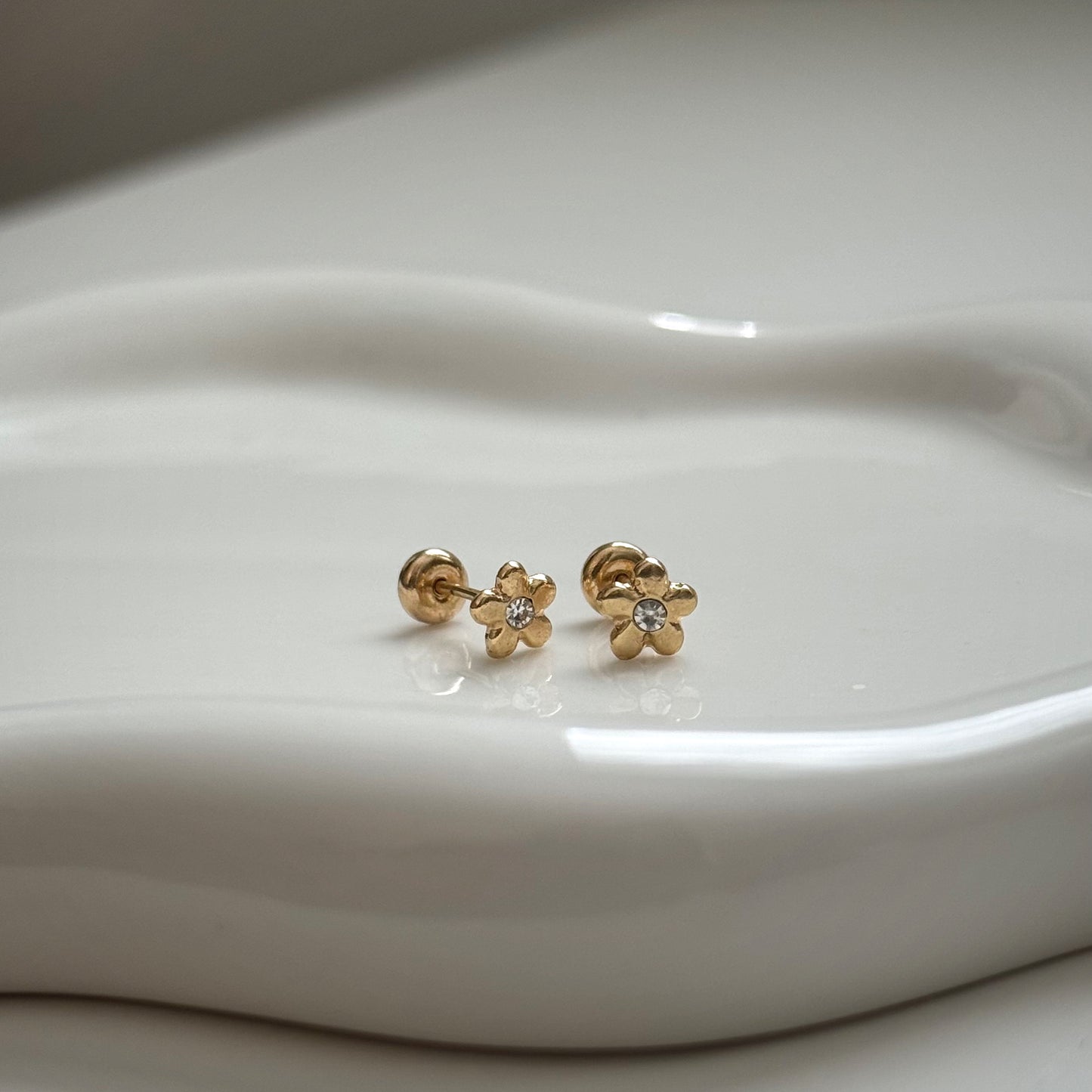 flower cz studs