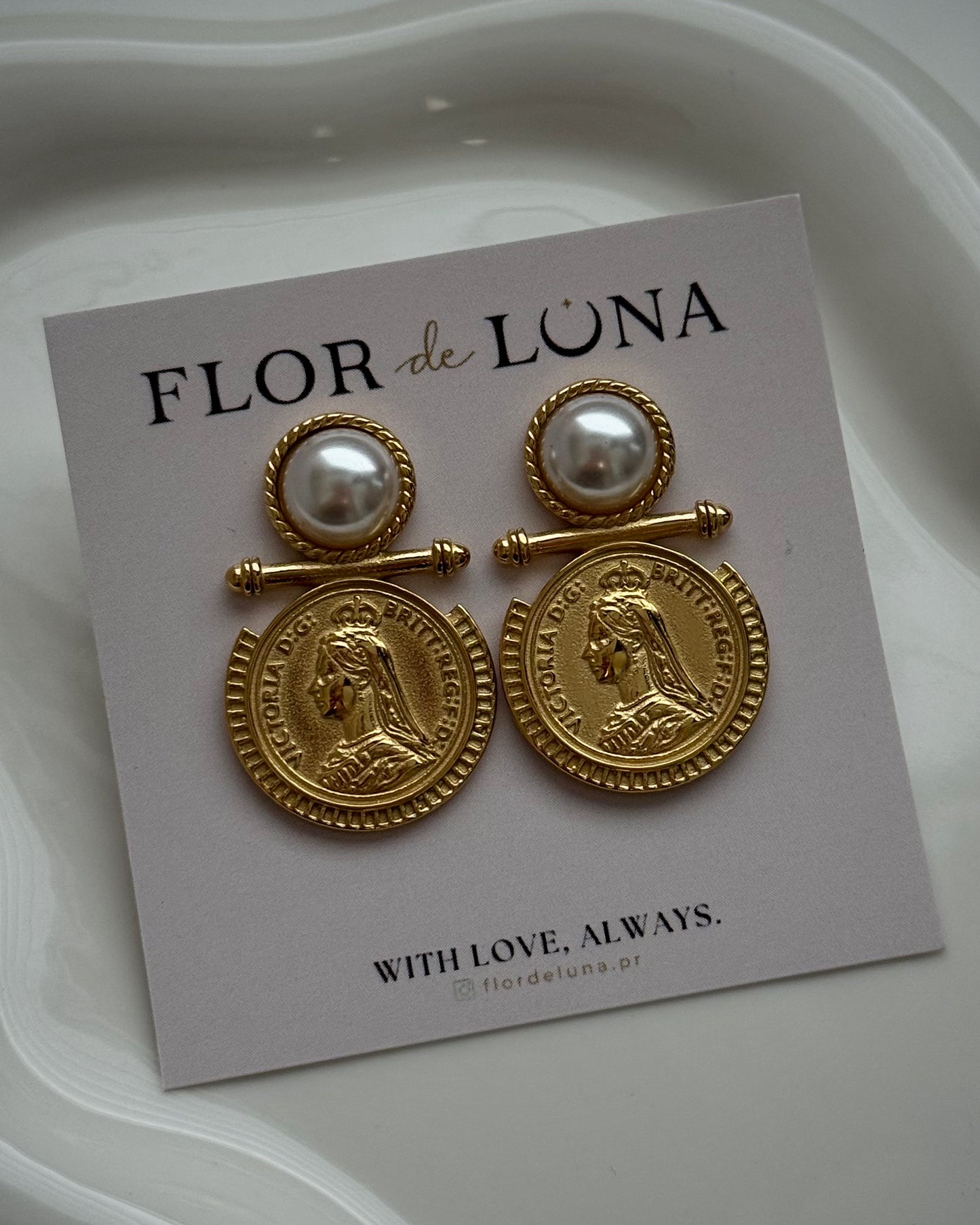 pearl coin studs