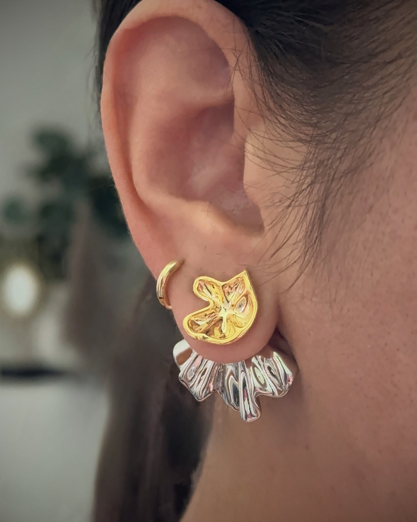 two tone petal studs