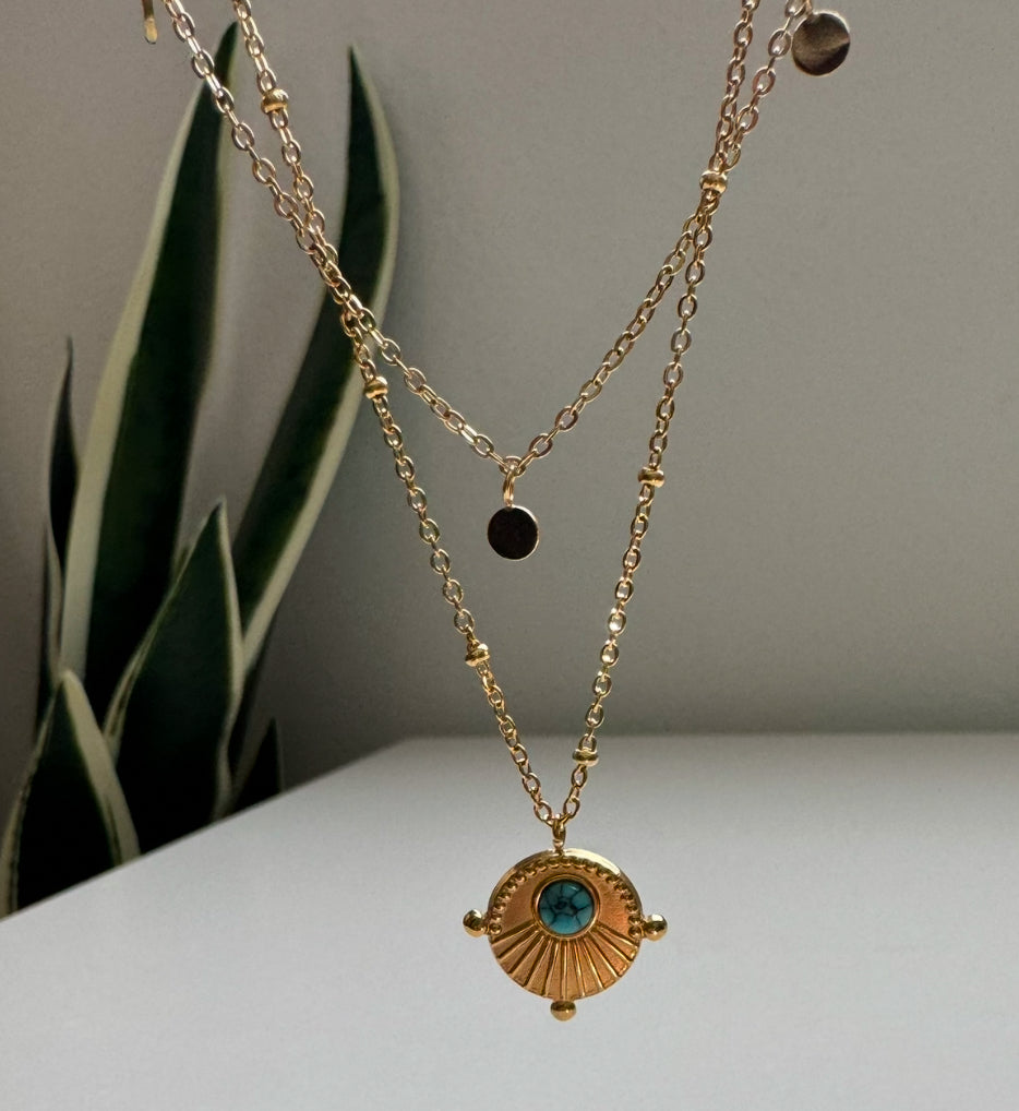 turquoise double chain
