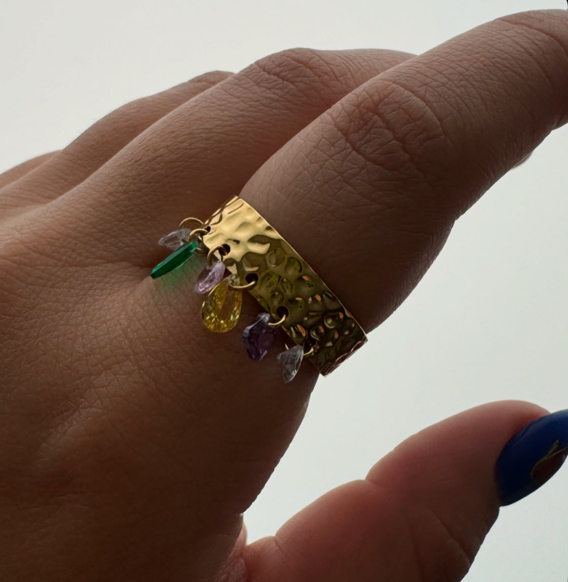 crystals dangle ring