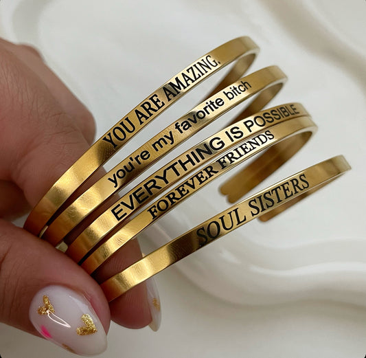 quote cuff bracelet