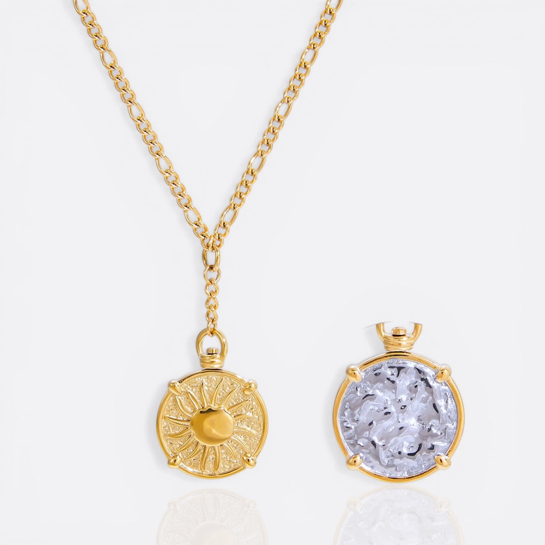 two tone sun medal