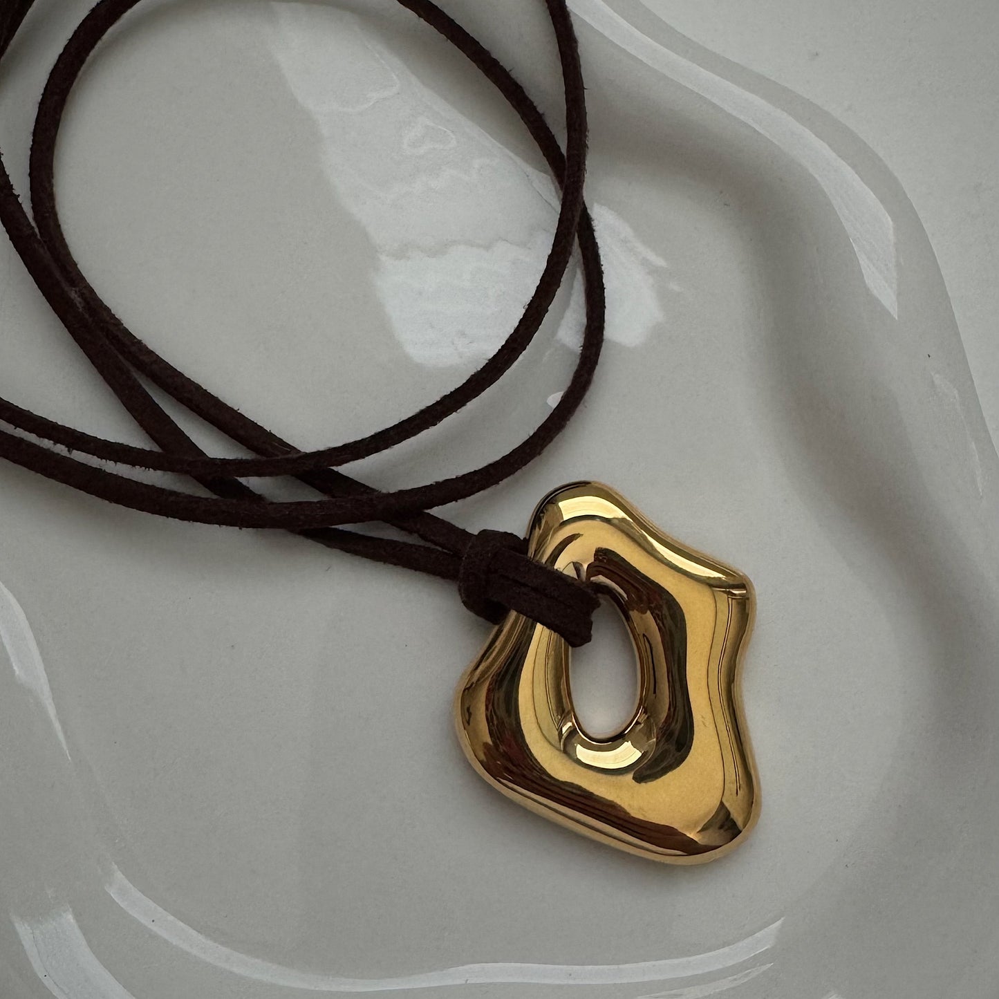 leather corded necklace
