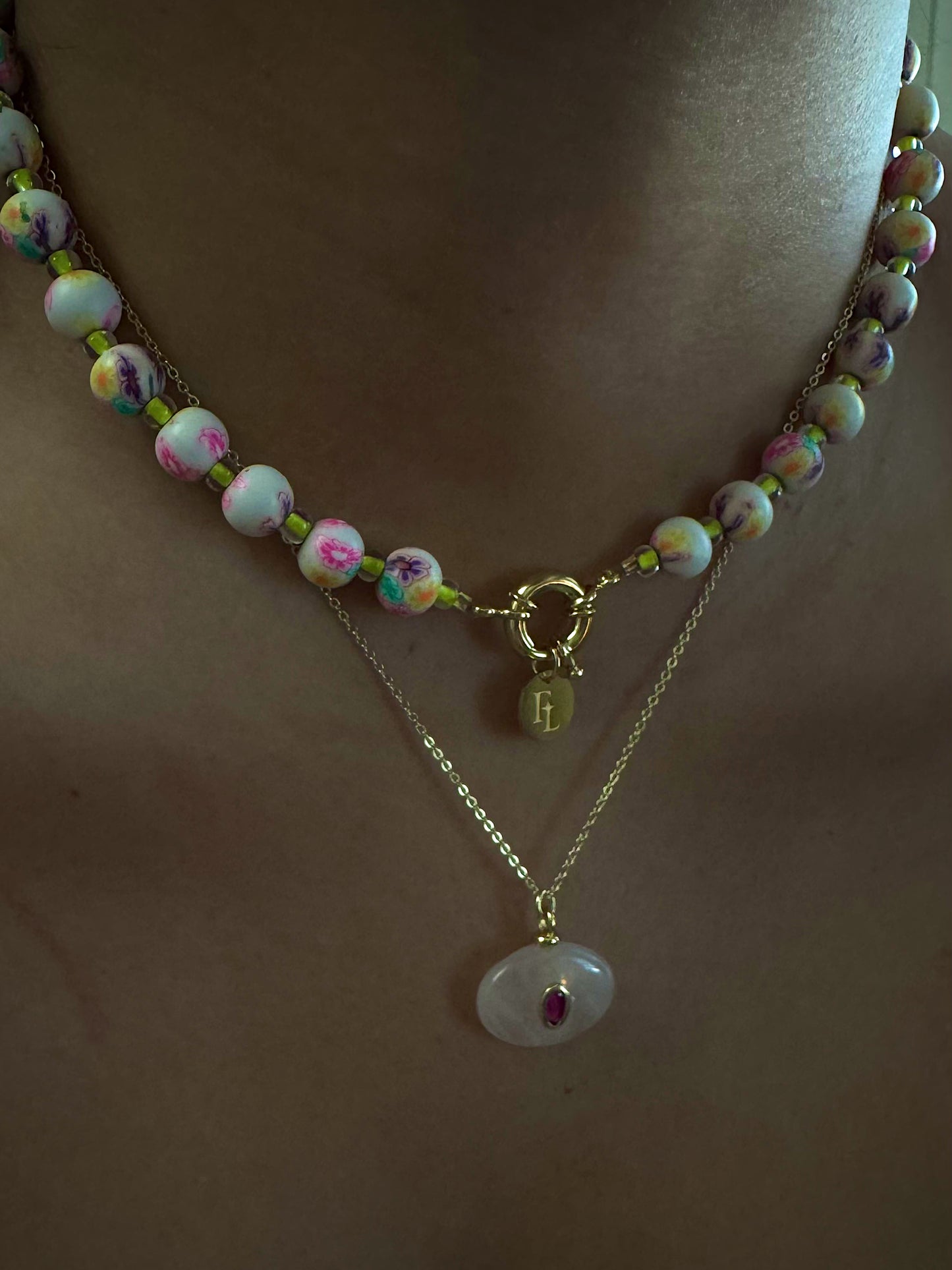 pink quartz chain
