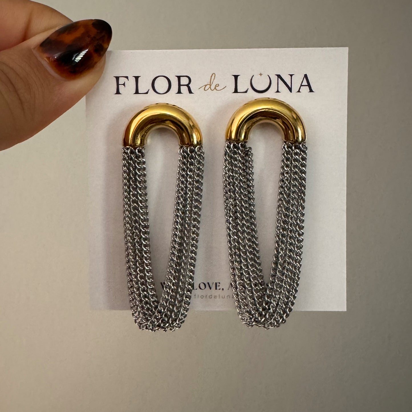 two tone chain dangles