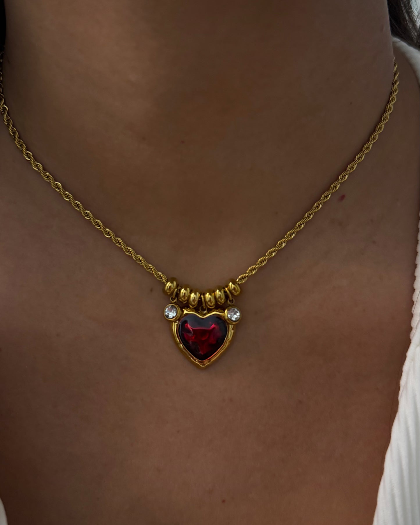 red heart necklace