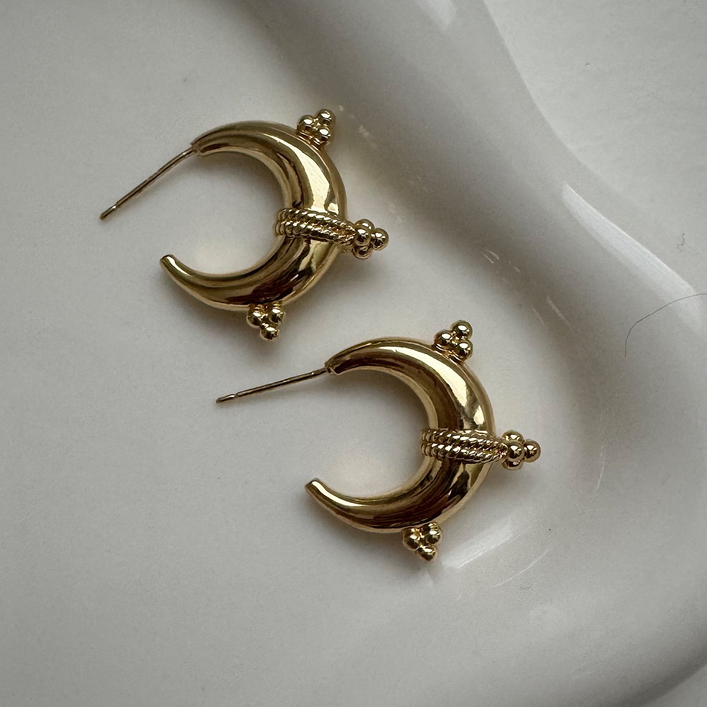 crescent moon hoops
