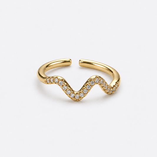 wavy cz ring