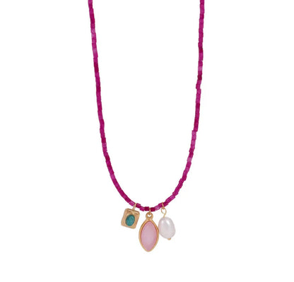 lilac & fuchsia necklace