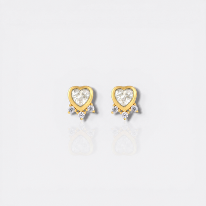 cz white heart studs