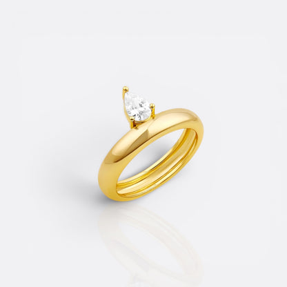 pointed cz band ring