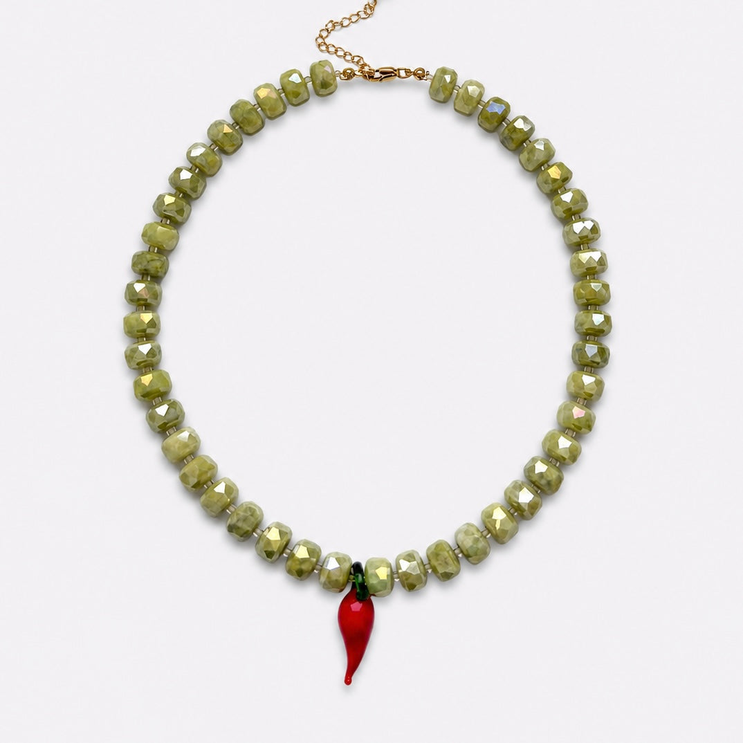 chili beaded necklace