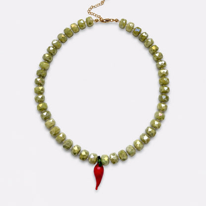 chili beaded necklace