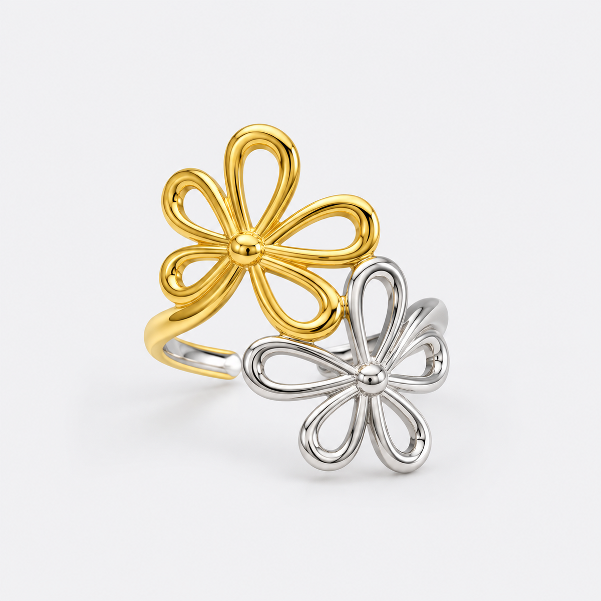 flower two tone ring