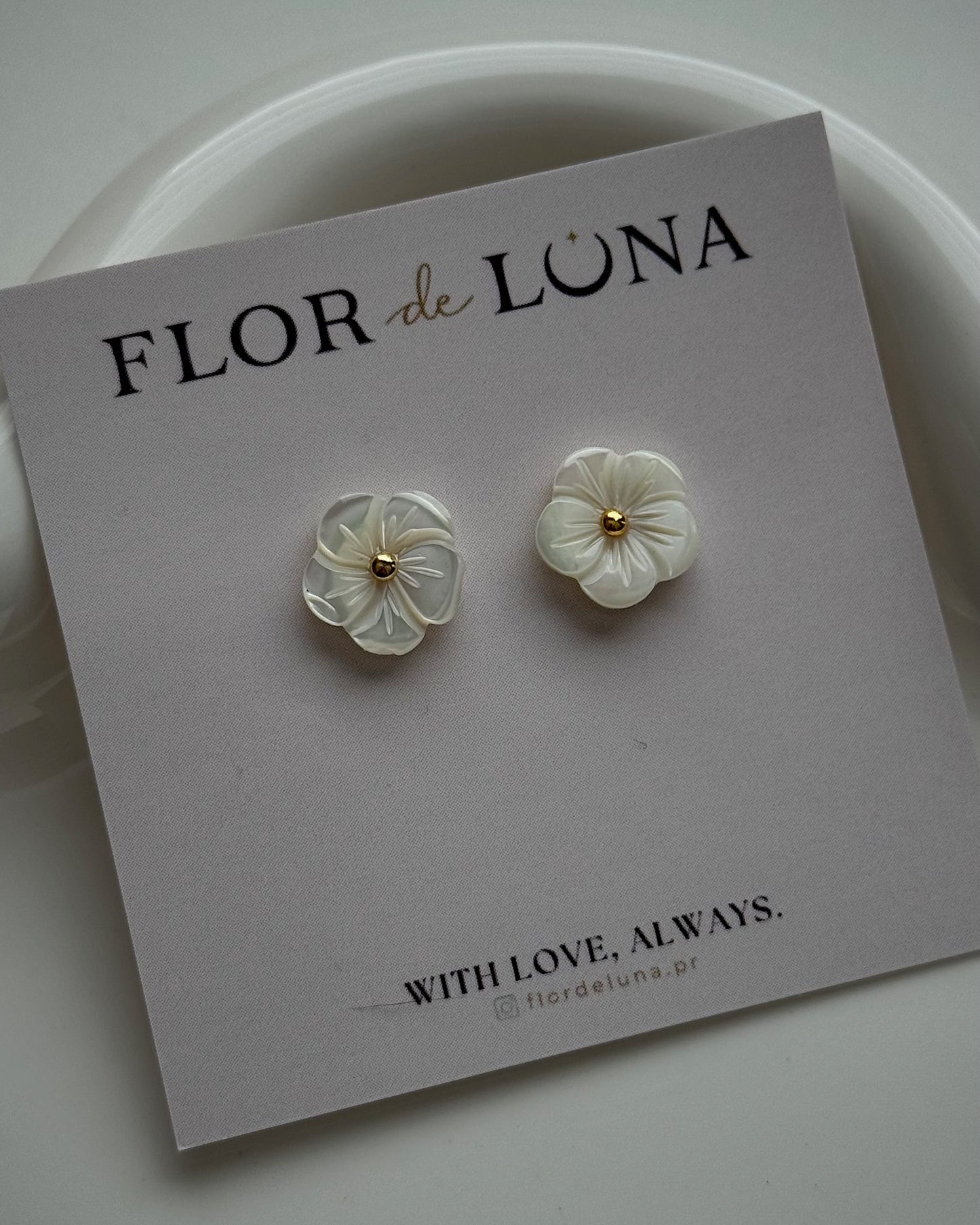 white flower studs