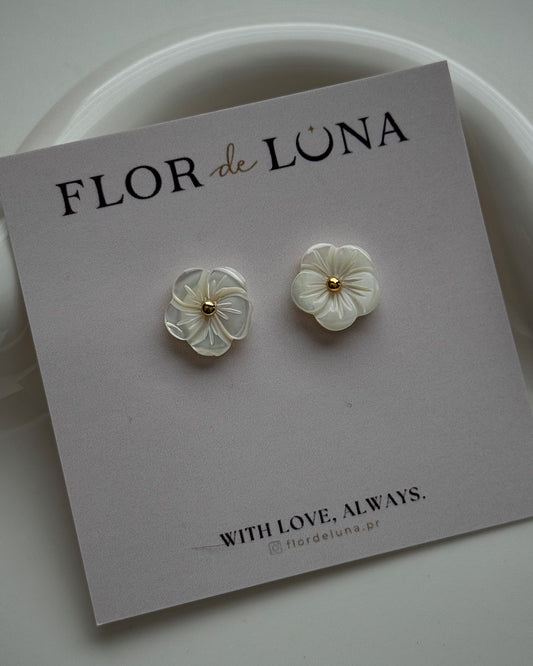 white flower studs