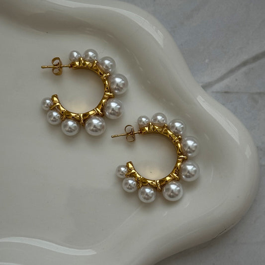 uneven pearl hoops