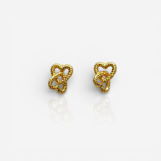 double hearts studs