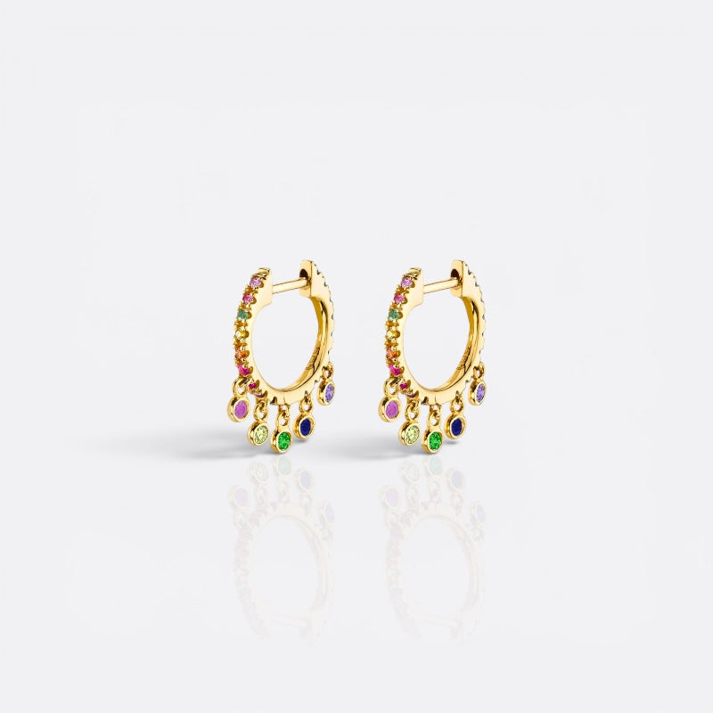 rainbow dangle hoops