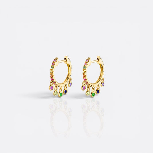 rainbow dangle hoops