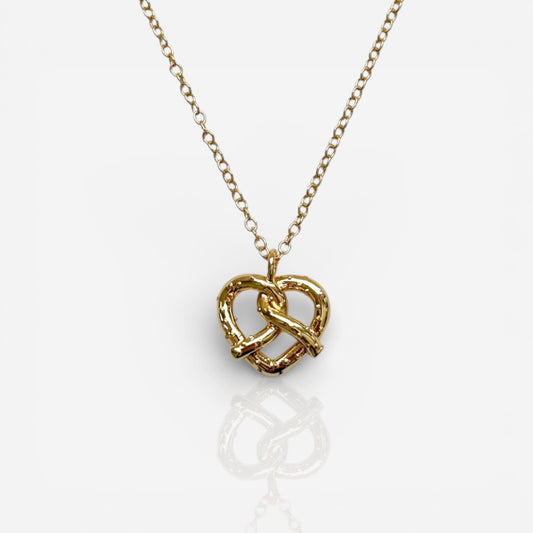 pretzel heart necklace
