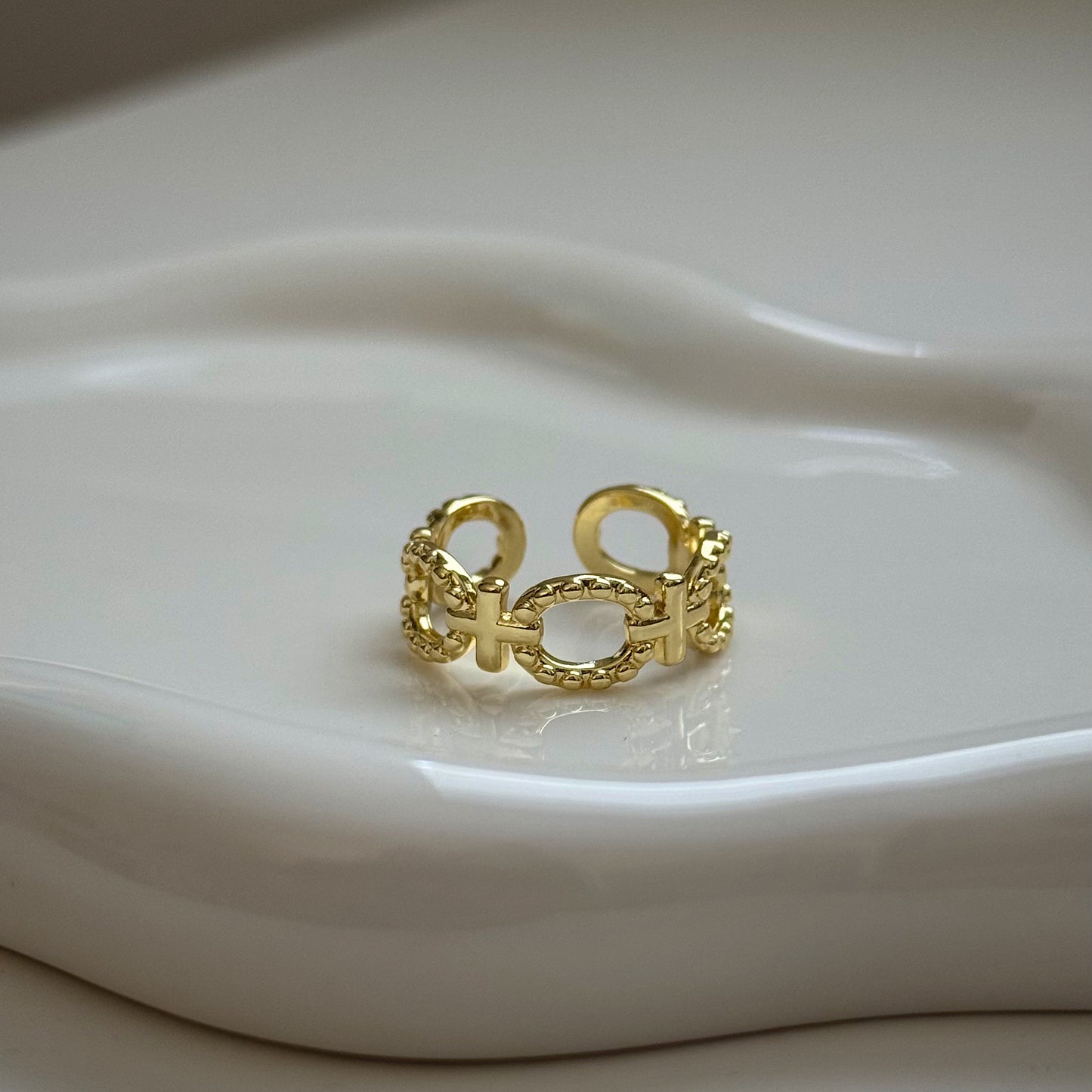textured links ring
