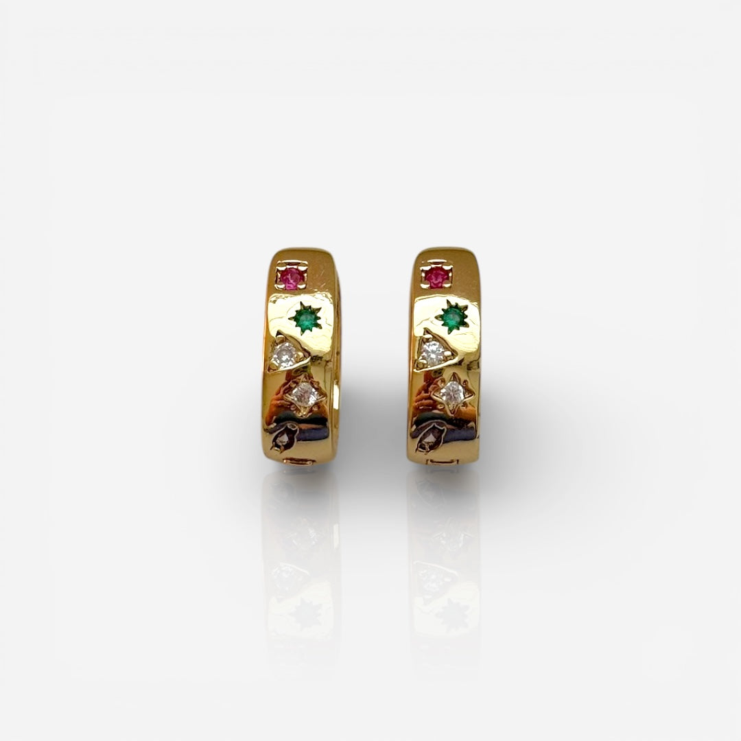 colorful oval hoops