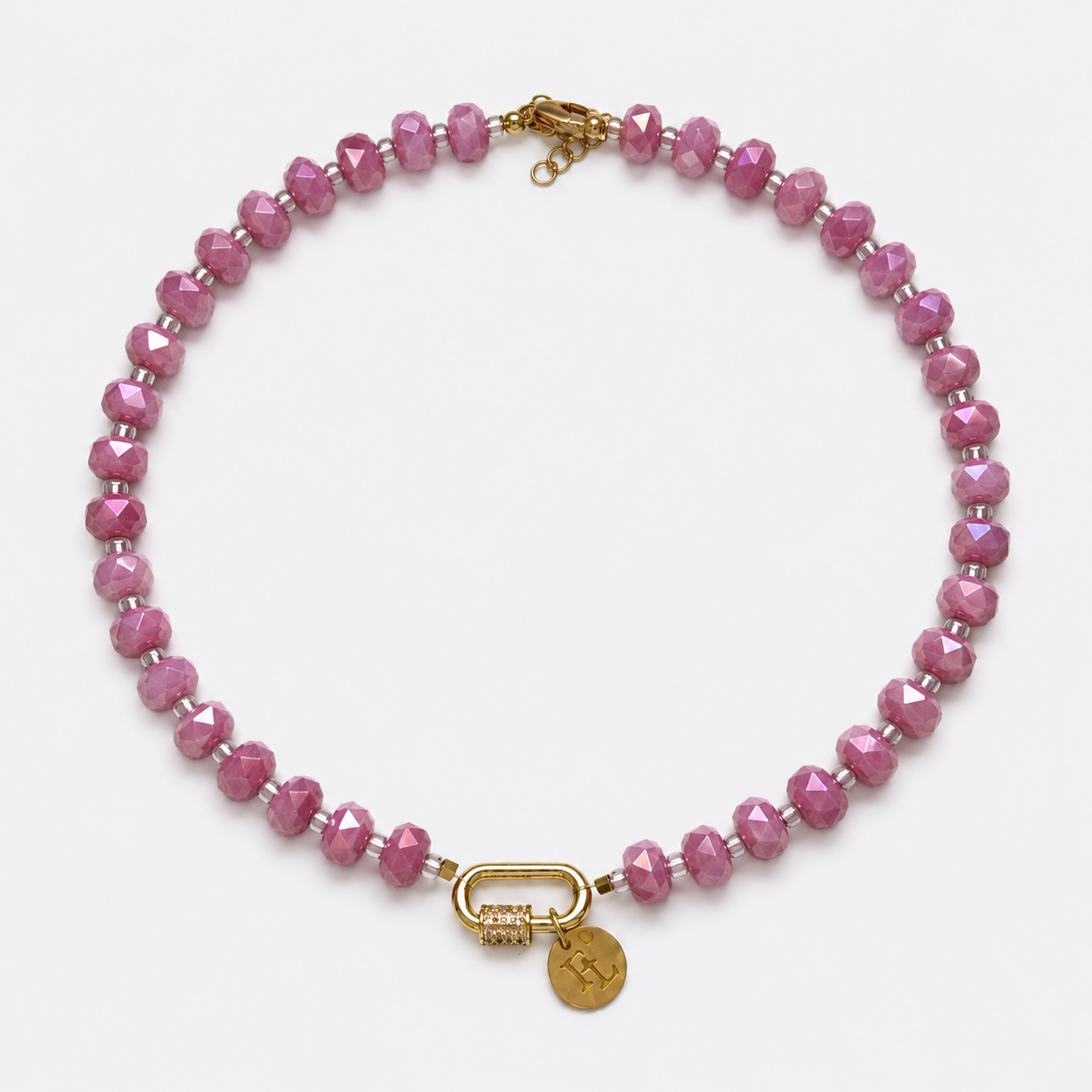 pink beaded necklace