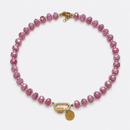 pink beaded necklace