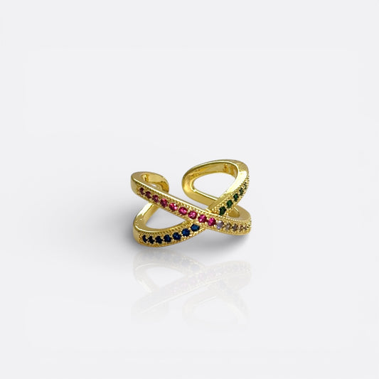 x multi color ring