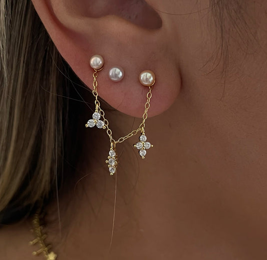 triple details earring chain