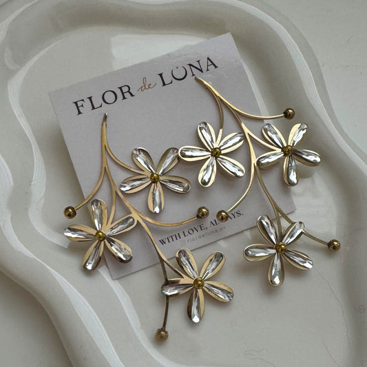 mirror flower studs