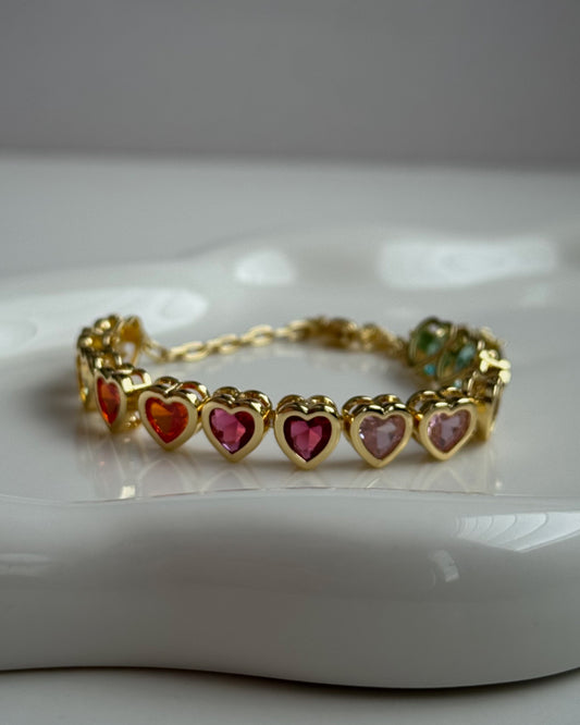 rainbow hearts bracelet