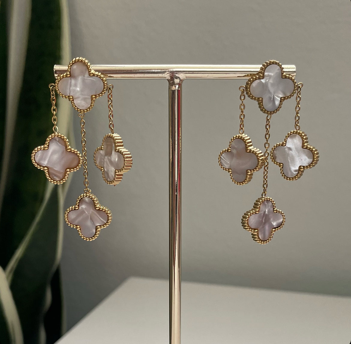 clover dangle earrings