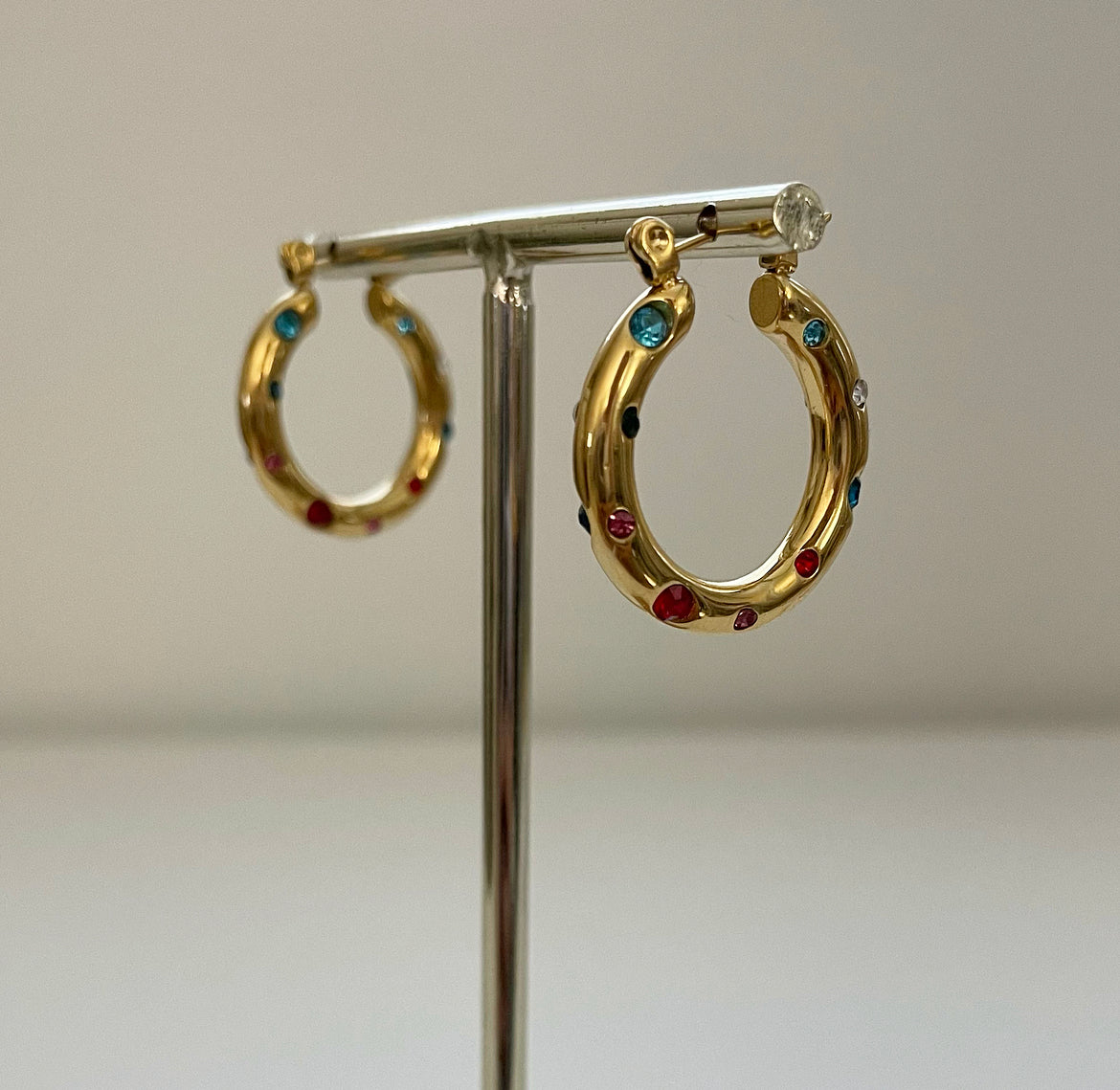 dainty colorful hoops