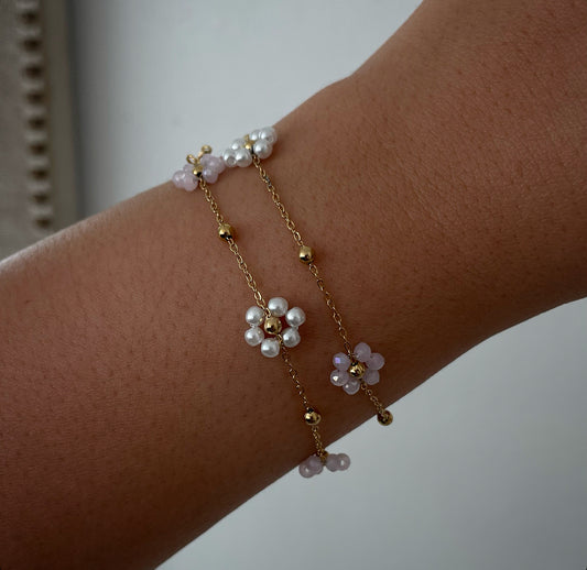 flowers and pearls bracelet