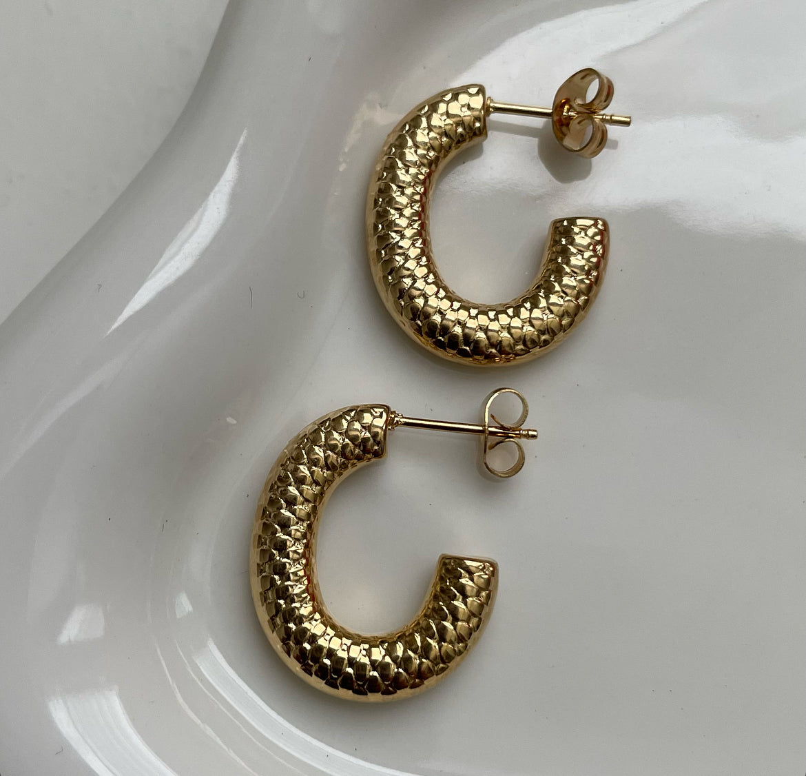 textured oval hoops