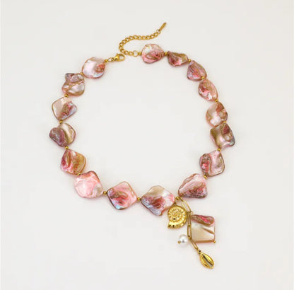 pink shell necklace