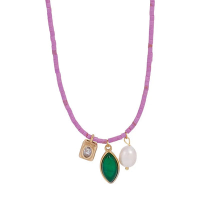 lilac & fuchsia necklace