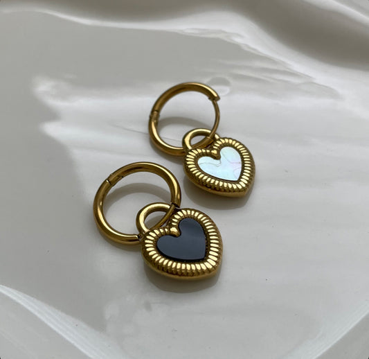black and white heart hoops