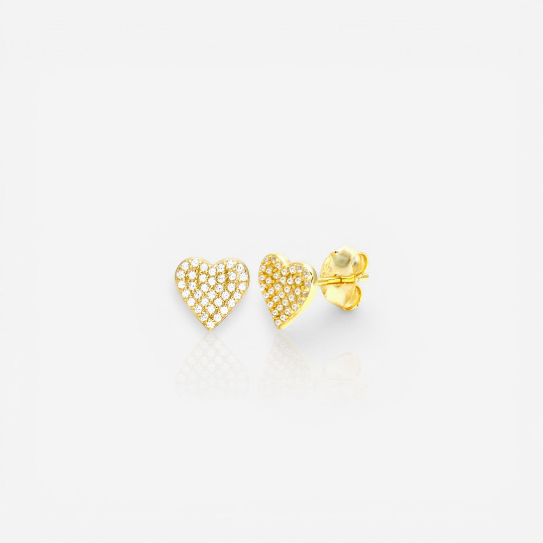925 heart studs