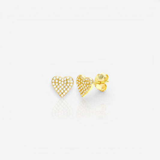 925 heart studs