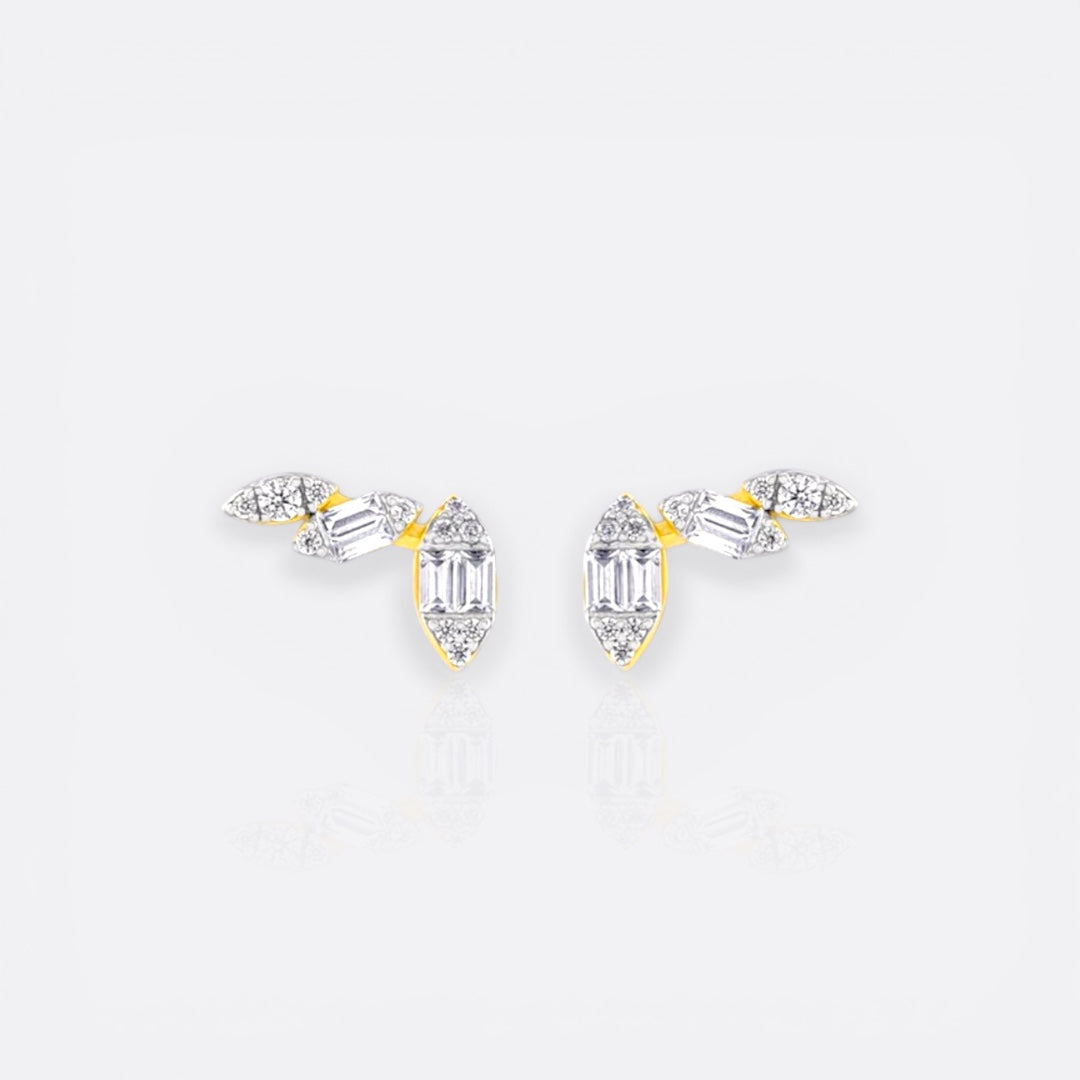 triple baguette studs