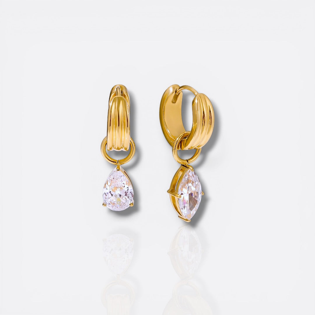cz teardrop hoops
